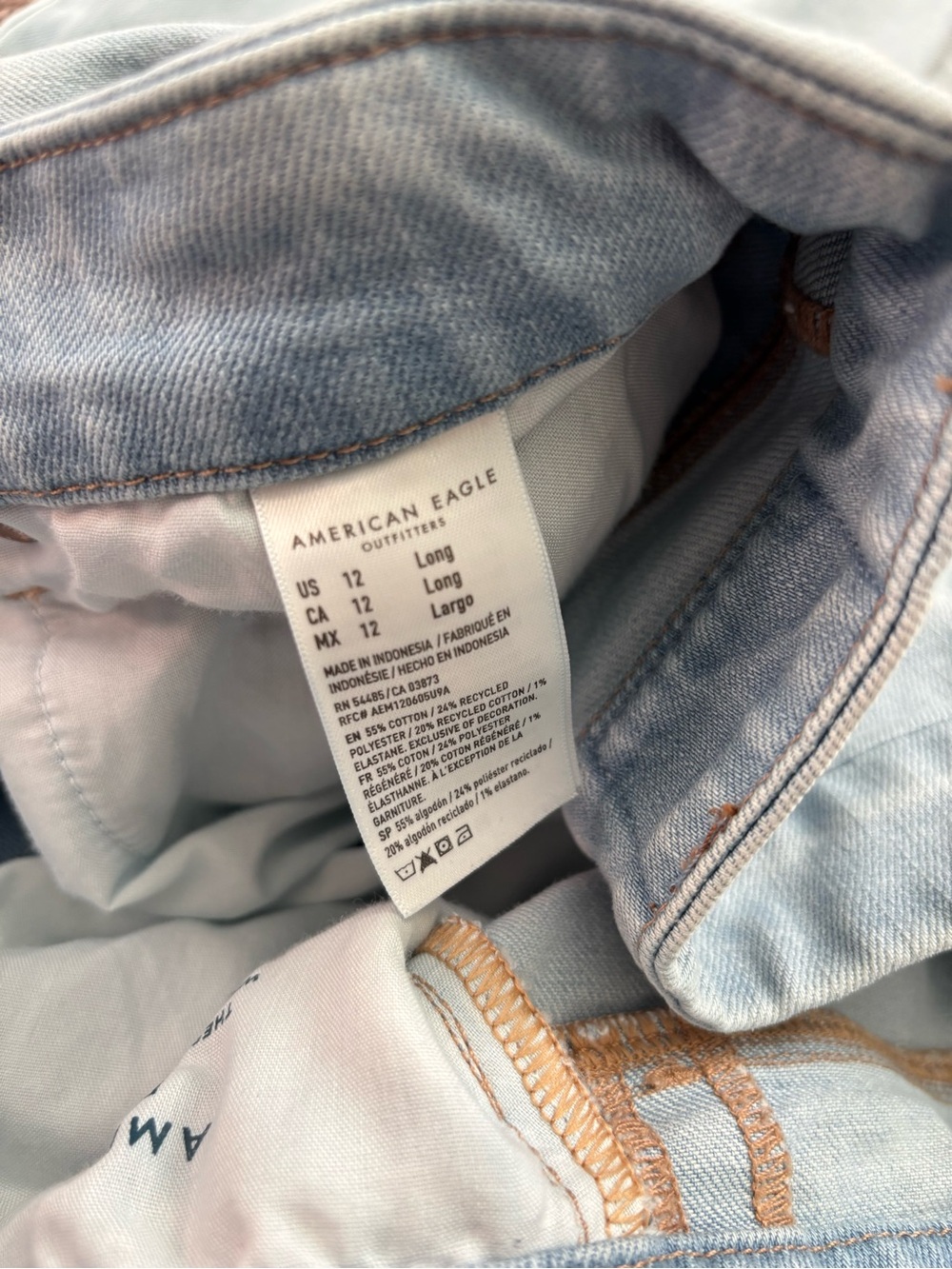 American Eagle Women’s Curvy High-Waisted Stovepipe Jean Cool Classic Size 12L - Picture 9 of 9
